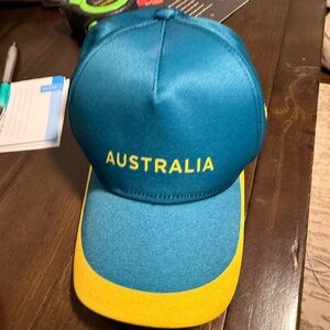 Australia Inspired Snapback Cap | Green & Yellow Performance Hat | Adjustable